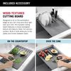 30&rdquo; Granite Composite Workstation Kitchen Sink Undermount Single Bowl with WorkFlow&trade; Ledge and Accessories in Dark Grey